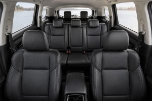 Three-row Mitsubishi Outlander 7-passenger SUV rental interior at United Auto Rental in Orange County near John Wayne Airport.