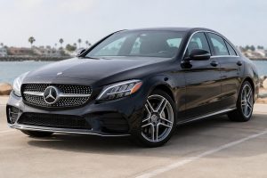 luxury Mercedes-Benz vehicle available for rent at Orange County Airport (SNA), showcasing the sleek design and comfort of our premium rental fleet.